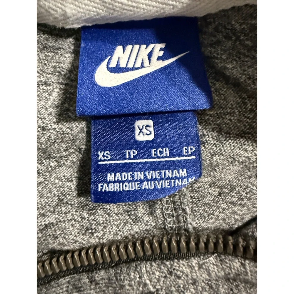 Nike‎ Womens Gym Vintage Full Zip Hoodie Heather Gray XS Just Do It Logo